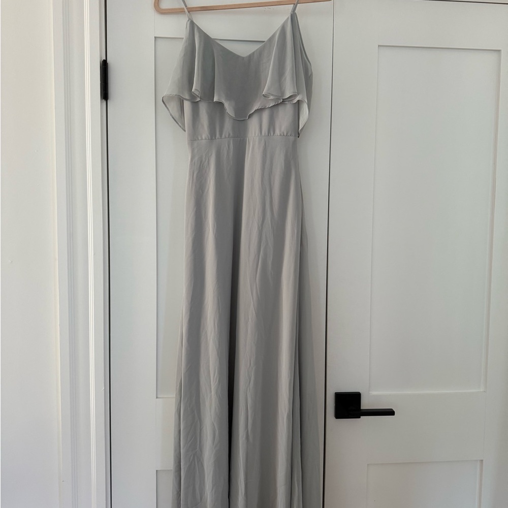 Birdy Grey Gray Spaghetti Strap Sleeveless Maxi Gown